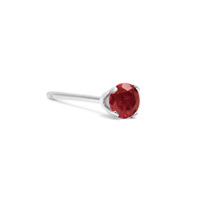 5 Point Ruby Stud Earrings In Sterling Silver. So Cute!