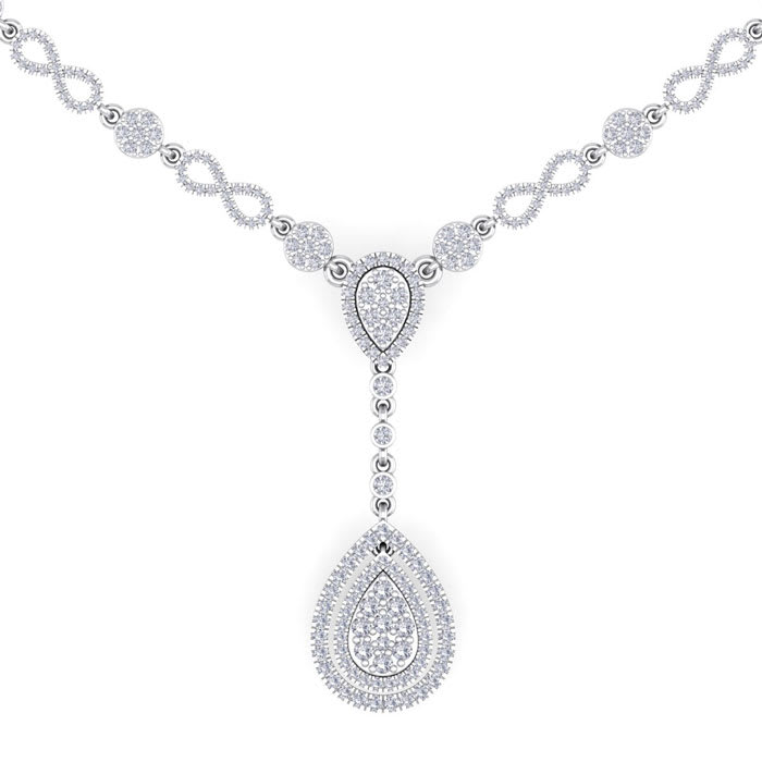 14 Karat White Gold 4.33 Carat Diamond Necklace