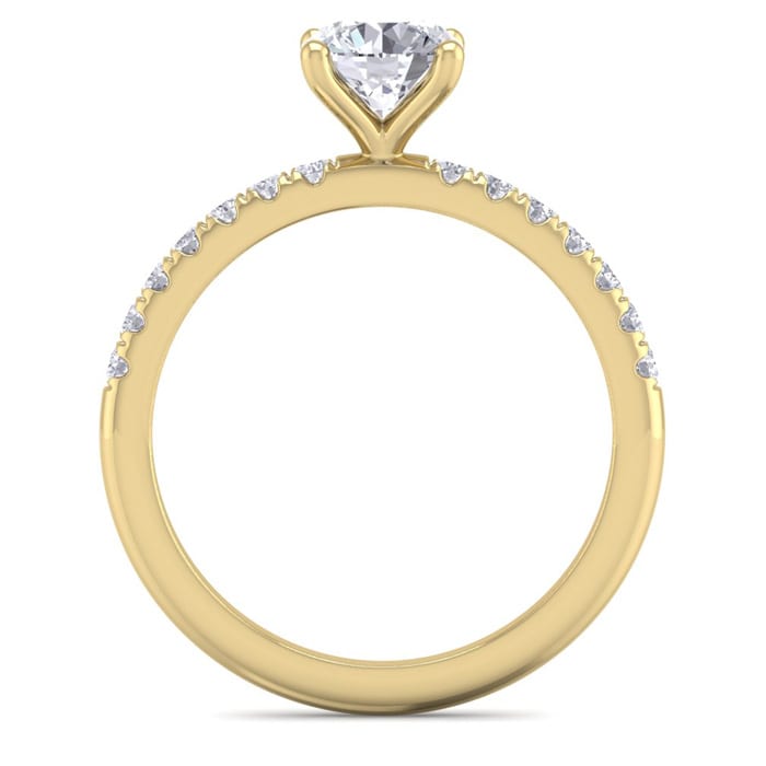 1 Carat Round Shape Classic Diamond Engagement Ring In 14 Karat Yellow Gold