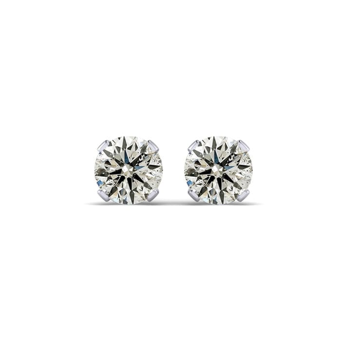 1 Carat Colorless Diamond Stud Earrings In 14 Karat White Gold