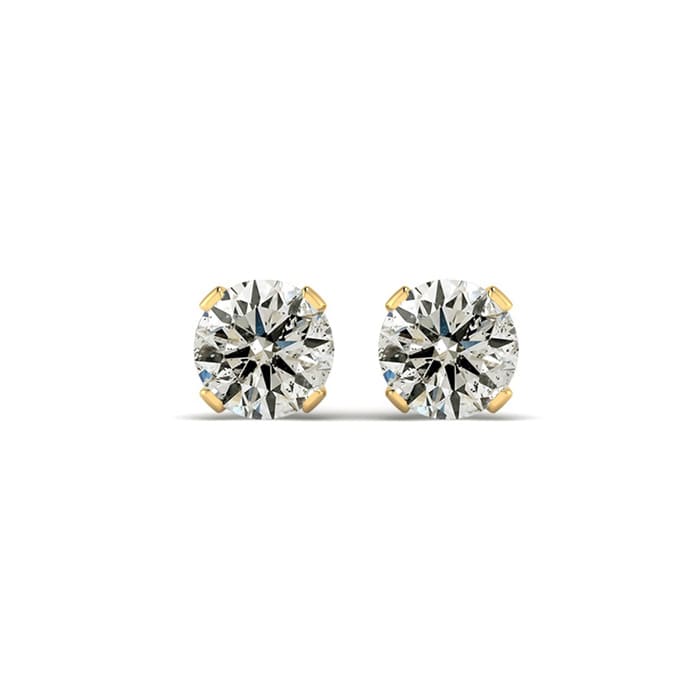 1 Carat Colorless Diamond Stud Earrings In 14 Karat Yellow Gold