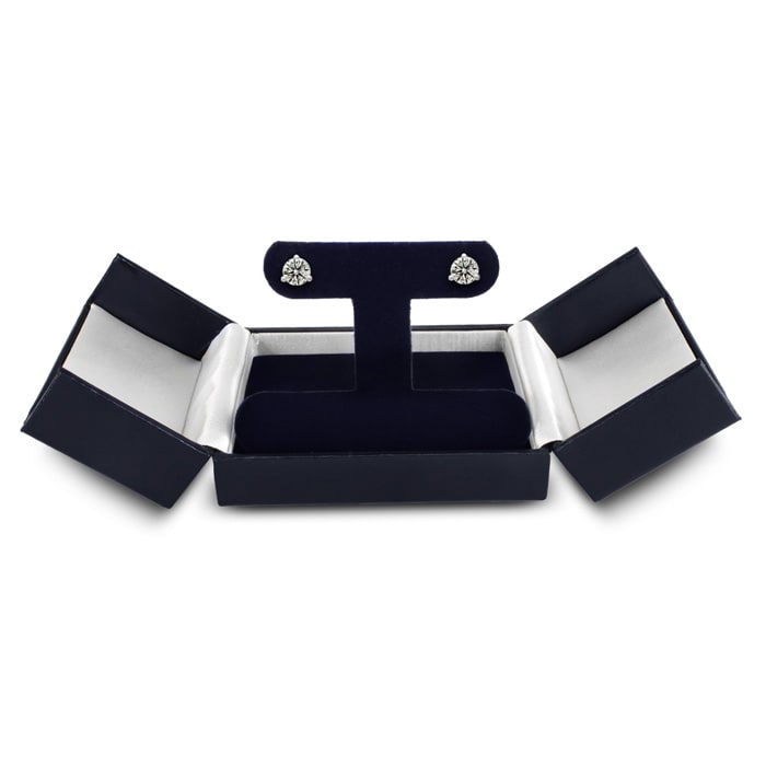 1/2 Carat Round Diamond Stud Earrings in 14 Karat White Gold with Martini Setting