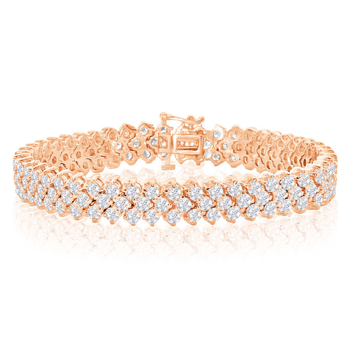 3 row diamond tennis hot sale bracelet