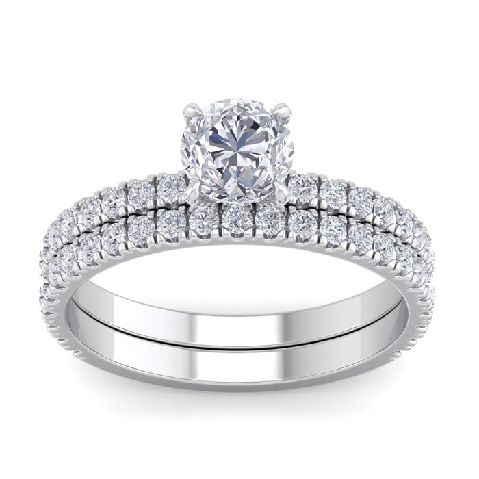 2 Carat Round Shape Diamond Bridal Set In Platinum