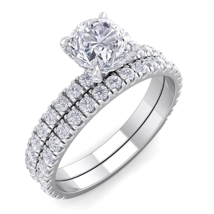 2 Carat Round Shape Diamond Bridal Set In Platinum