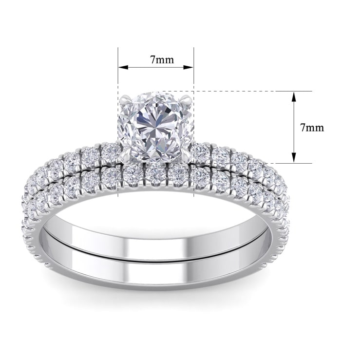 2 Carat Round Shape Diamond Bridal Set In Platinum