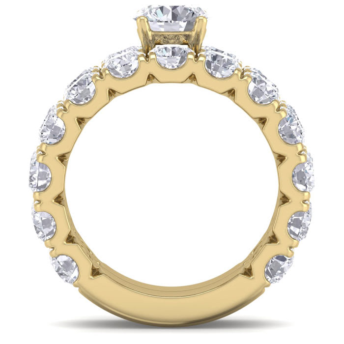 6 Carat Round Shape Diamond Bridal Set In 14 Karat Yellow Gold