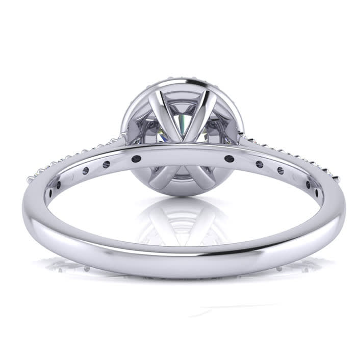 1 Carat Round Halo Diamond Engagement Ring in 14K White Gold.
