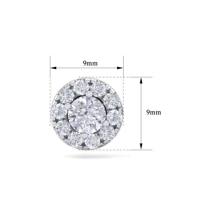 1 1/2 Carat Halo Diamond Stud Earrings In 14 Karat White Gold