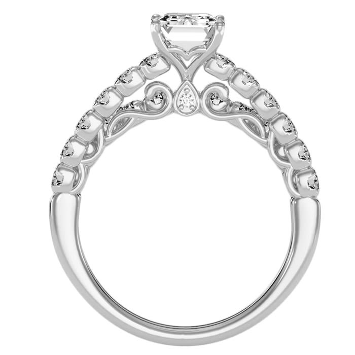 3 Carat Emerald Cut Bridal Set In 14 Karat White Gold