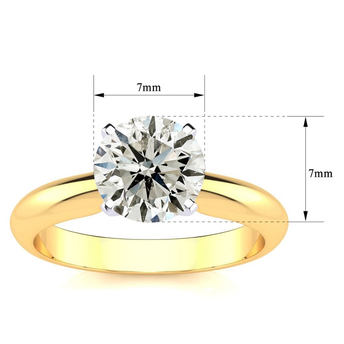 1 1/2 Carat Diamond Solitaire Engagement Ring In 14K Yellow Gold