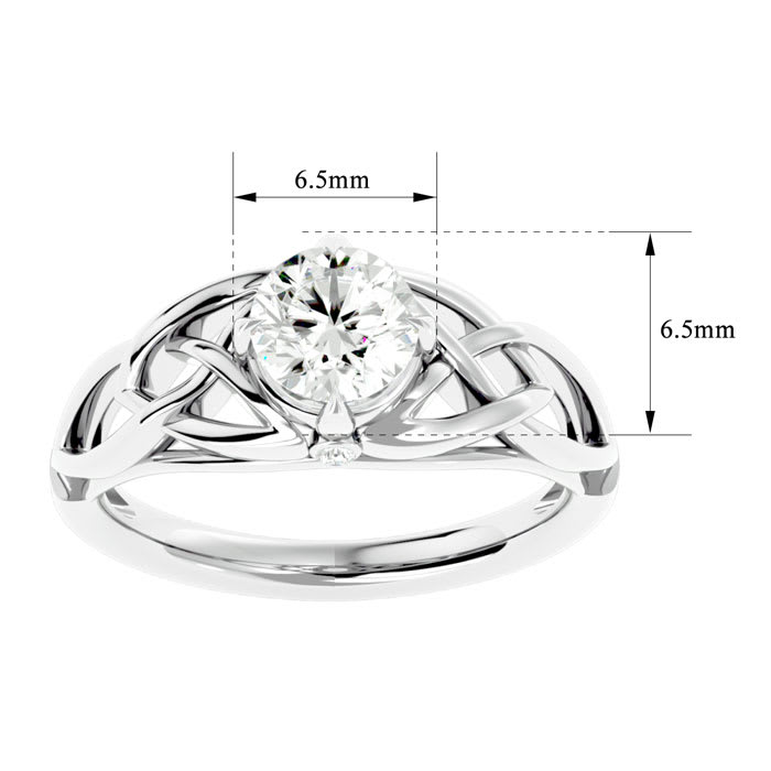 1 Carat Celtic Love Knot Diamond Engagement Ring In 14 Karat White Gold