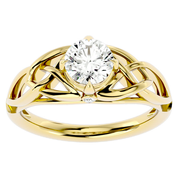 1 Carat Celtic Love Knot Diamond Engagement Ring In 14 Karat Yellow Gold