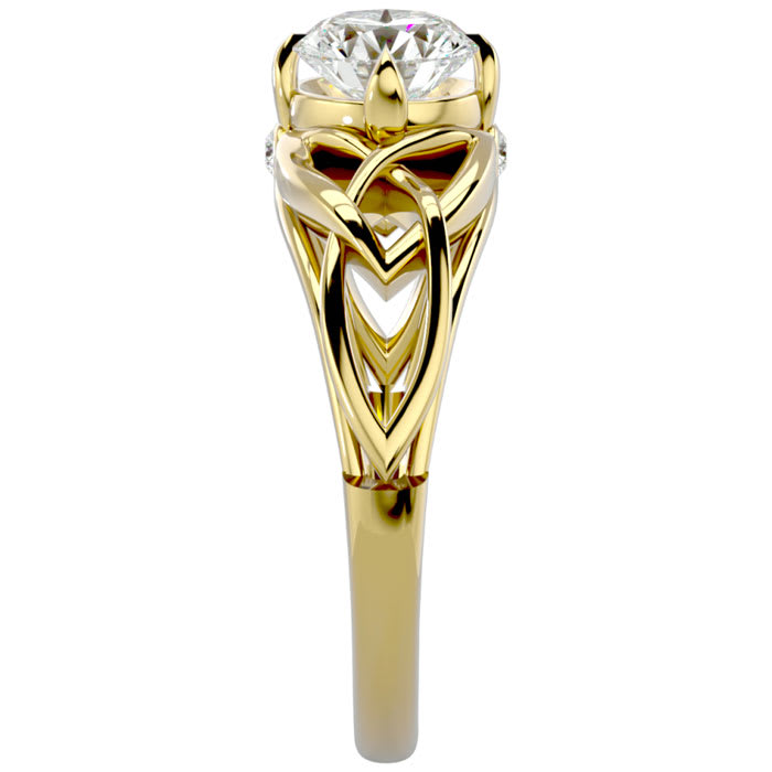 1 Carat Celtic Love Knot Diamond Engagement Ring In 14 Karat Yellow Gold