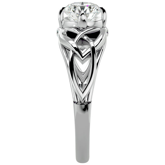 1 Carat Celtic Love Knot Diamond Engagement Ring In 14 Karat White Gold