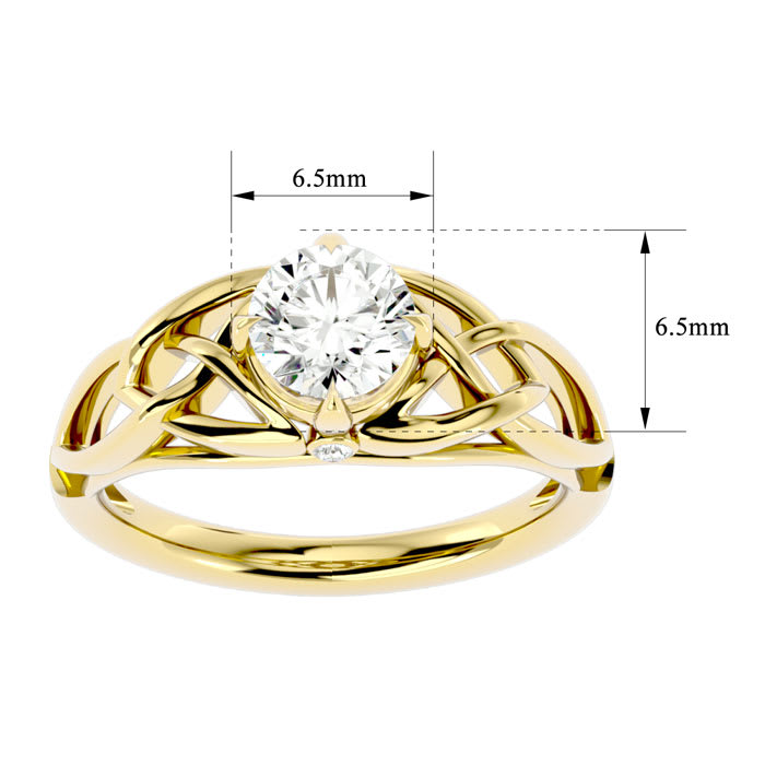 1 Carat Celtic Love Knot Diamond Engagement Ring In 14 Karat Yellow Gold