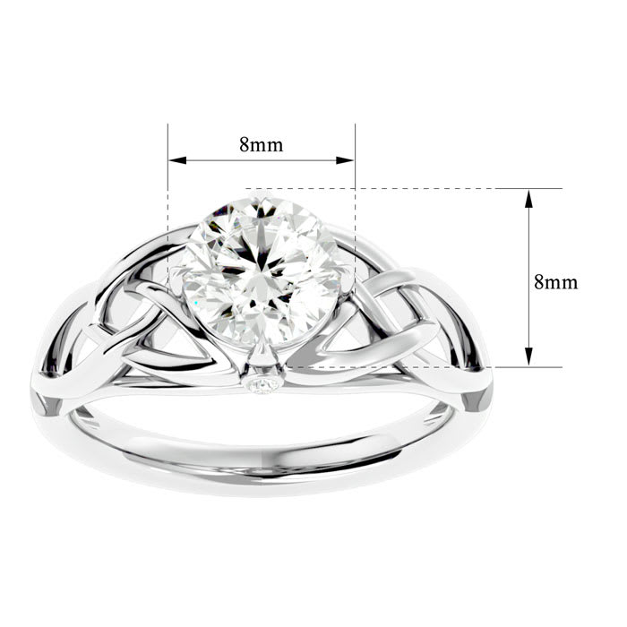 1 1/2 Carat Celtic Love Knot Diamond Engagement Ring In 14 Karat White Gold