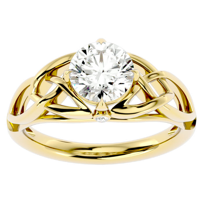 1 1/2 Carat Celtic Love Knot Diamond Engagement Ring In 14 Karat Yellow Gold