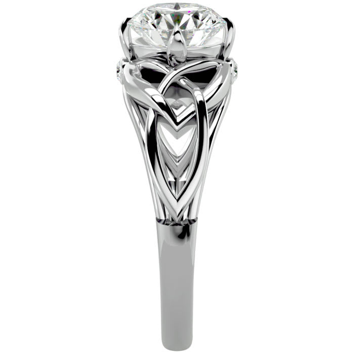 1 1/2 Carat Celtic Love Knot Diamond Engagement Ring In 14 Karat White Gold