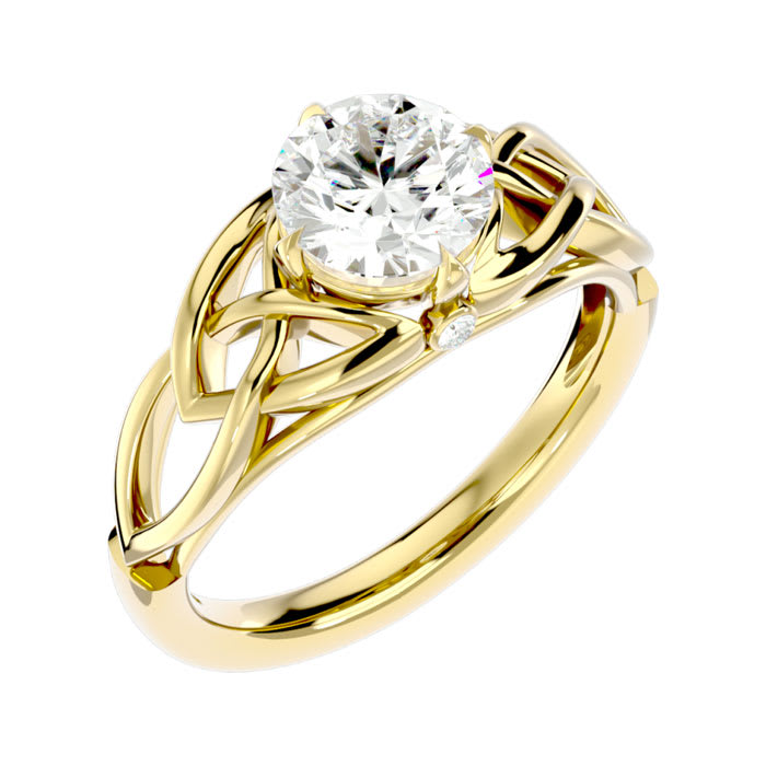 1 1/2 Carat Celtic Love Knot Diamond Engagement Ring In 14 Karat Yellow Gold