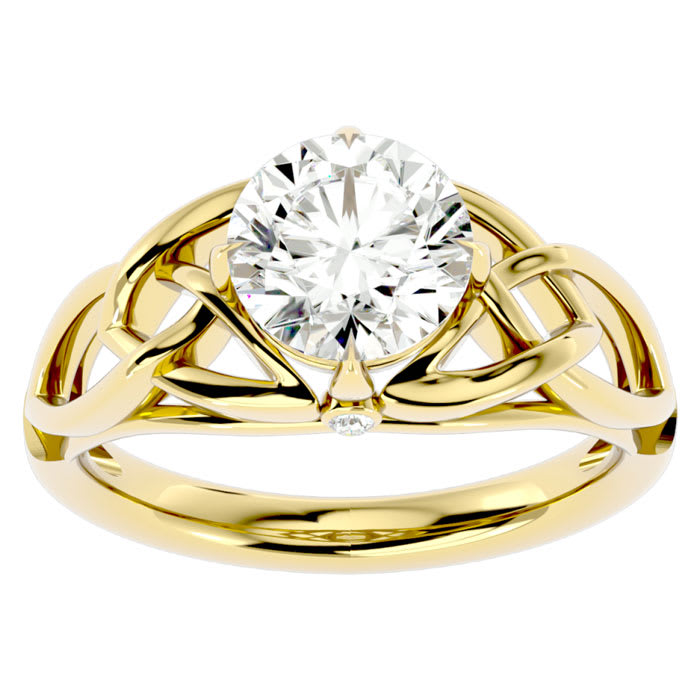 2 Carat Celtic Love Knot Diamond Engagement Ring In 14 Karat Yellow Gold