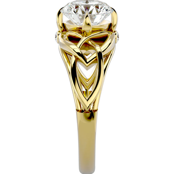 2 Carat Celtic Love Knot Diamond Engagement Ring In 14 Karat Yellow Gold