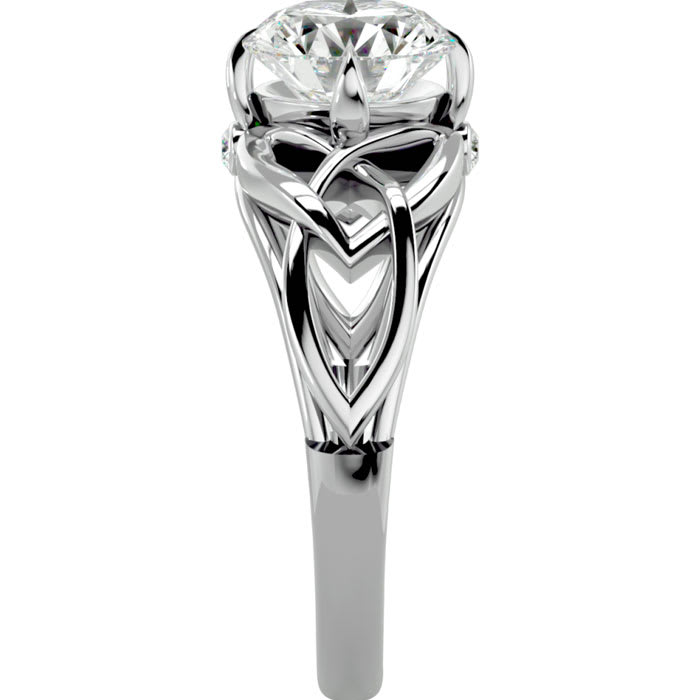 2 Carat Celtic Love Knot Diamond Engagement Ring In 14 Karat White Gold