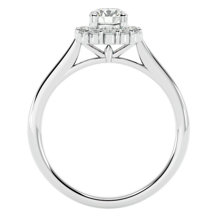 3/4 Carat Halo Diamond Engagement Ring In 14 Karat White Gold
