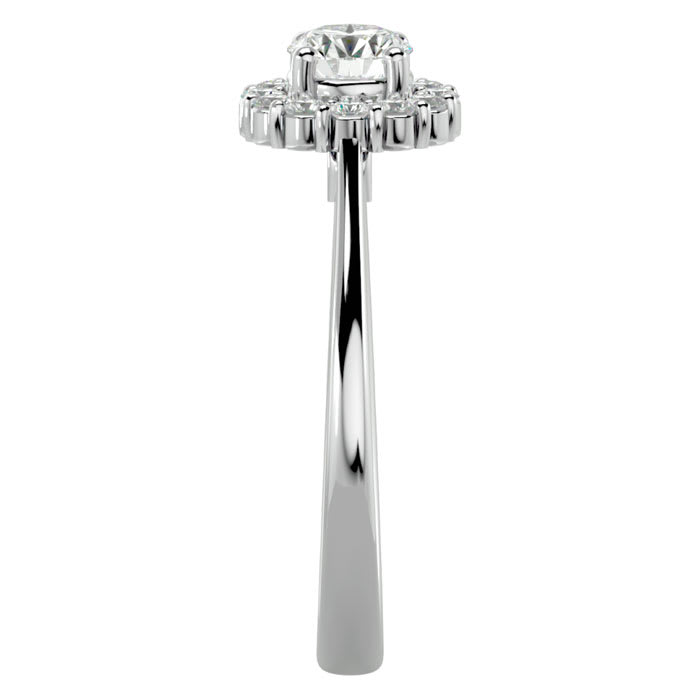 3/4 Carat Halo Diamond Engagement Ring In 14 Karat White Gold