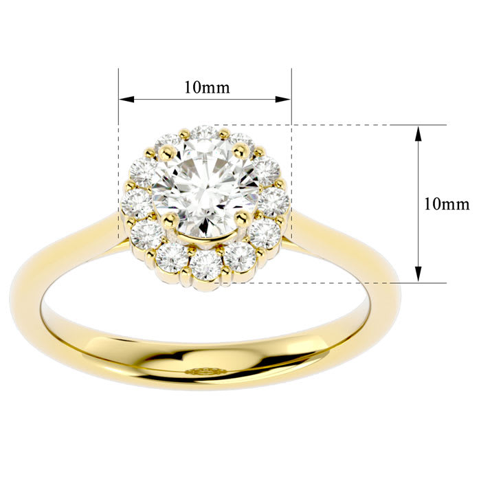 1 Carat Halo Diamond Engagement Ring In 14 Karat Yellow Gold