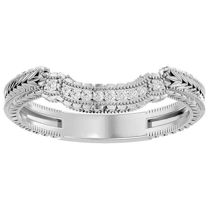 1/10 Carat Matching Diamond Band In 10 Karat White Gold