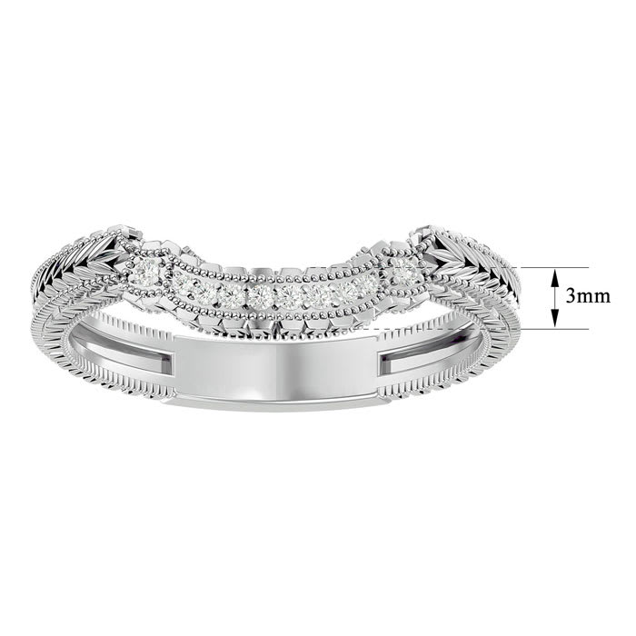 1/10 Carat Matching Diamond Band In 10 Karat White Gold