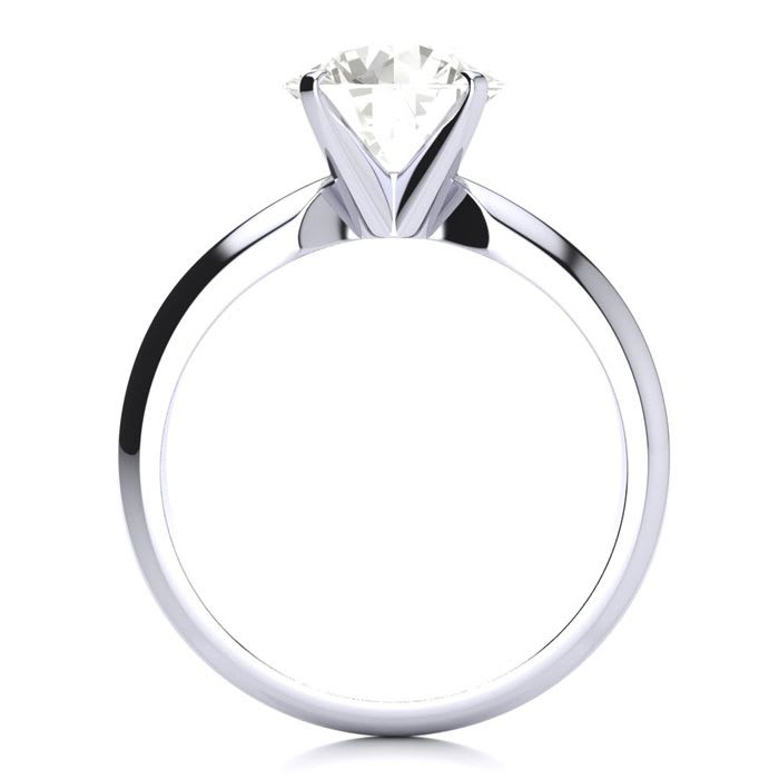 3 Carat Cushion Diamond Solitaire Engagement Ring In 14K White Gold