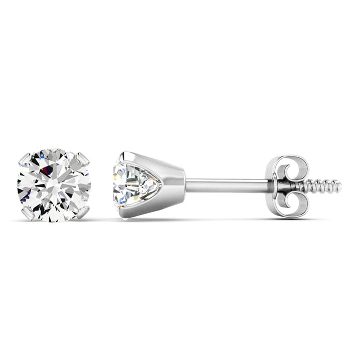 1 Carat Moissanite Screw Back Stud Earrings In 14K White Gold. Fiery  Amazing E-F Color, VVS Clarity Moissanite! Very Popular!