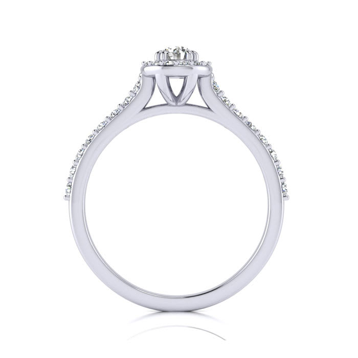 1/2 Carat Halo Diamond Engagement Ring in Platinum
