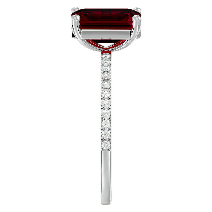 3 Carat Ruby and Diamond Ring In 14 Karat White Gold