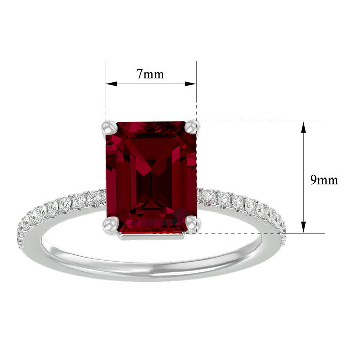 3 Carat Ruby and Diamond Ring In 14 Karat White Gold