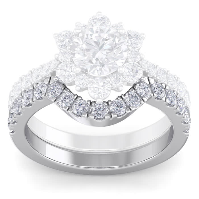 1/2 Carat Matching Diamond Band In 14K White Gold