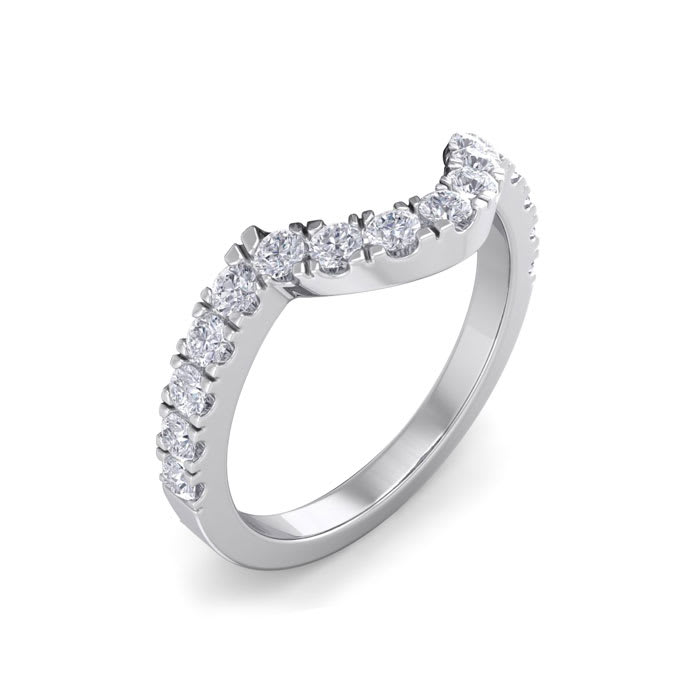 1/2 Carat Matching Diamond Band In 14K White Gold
