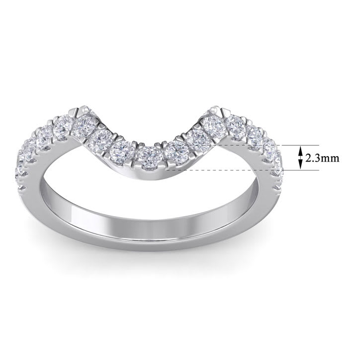 1/2 Carat Matching Diamond Band In 14K White Gold