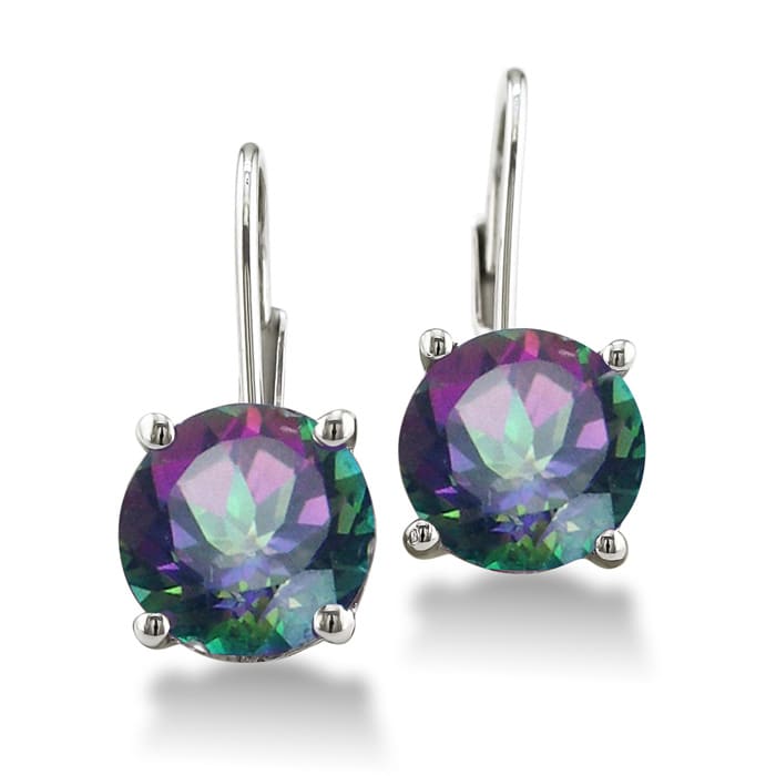 5 Carat Mystic Quartz Drop Earrings in Sterling Silver