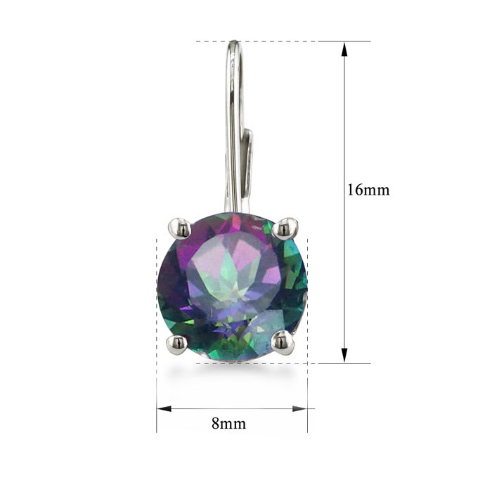 5 Carat Mystic Quartz Drop Earrings in Sterling Silver