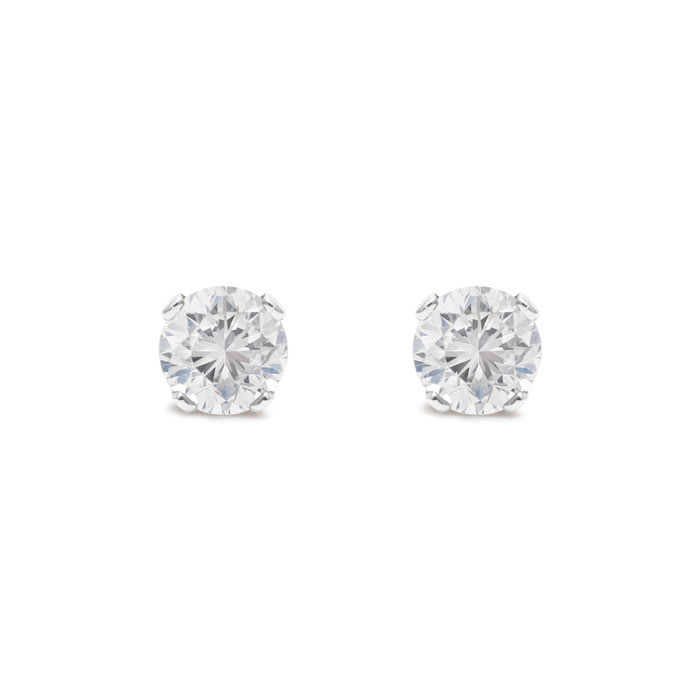 10 Point Diamond Stud Earrings In Sterling Silver. So Cute And Fiery