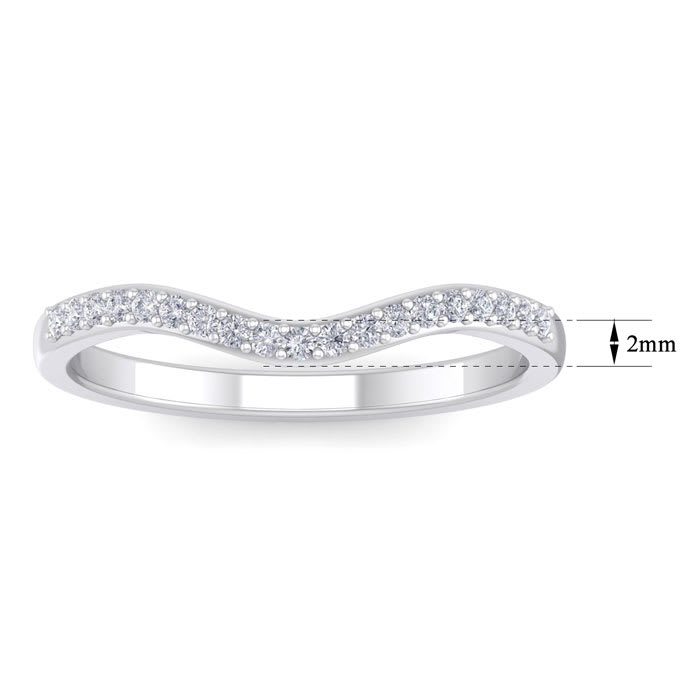 1/4 Carat Diamond Matching Wedding Band Ring in 14 Karat White Gold For JWL45433