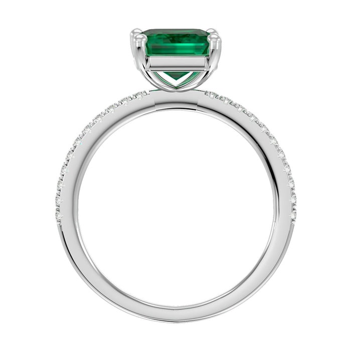 2 1/3 Carat Emerald and Diamond Ring In 14 Karat White Gold