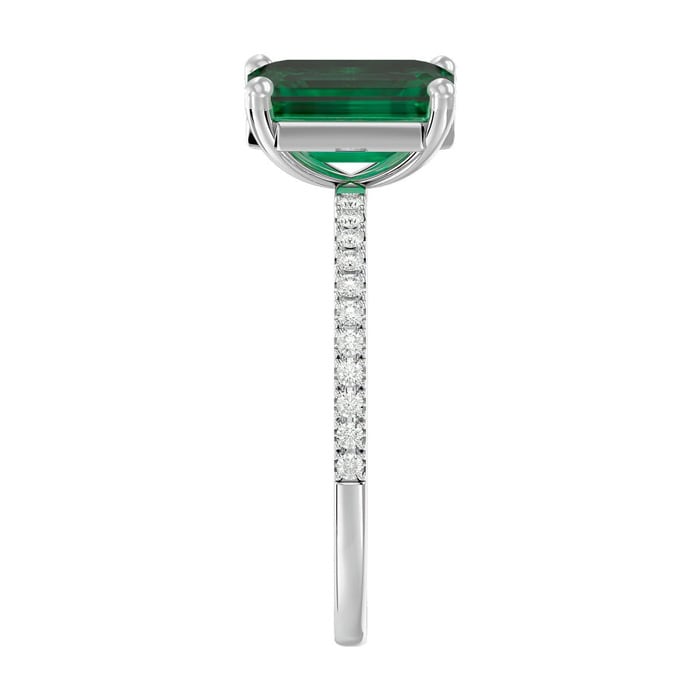 2 1/3 Carat Emerald and Diamond Ring In 14 Karat White Gold