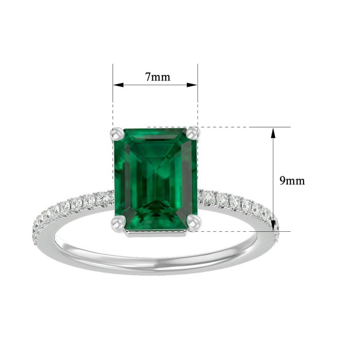 2 1/3 Carat Emerald and Diamond Ring In 14 Karat White Gold