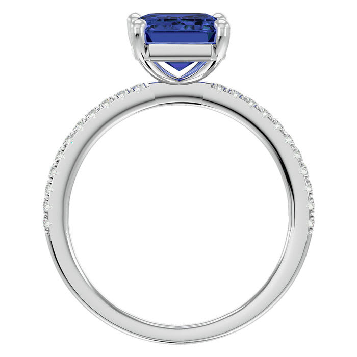2 1/2 Carat Tanzanite and Diamond Ring In 14 Karat White Gold