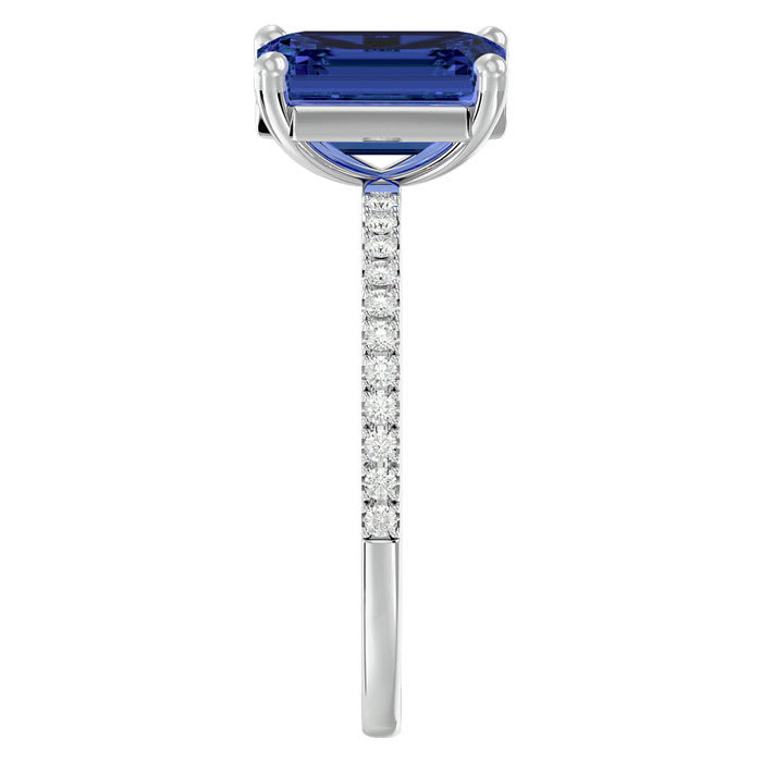 2 1/2 Carat Tanzanite and Diamond Ring In 14 Karat White Gold