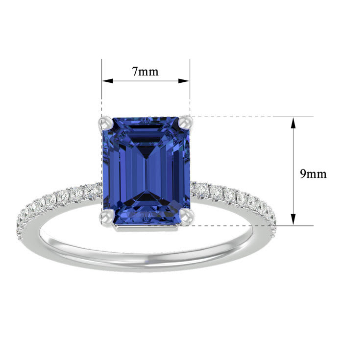 2 1/2 Carat Tanzanite and Diamond Ring In 14 Karat White Gold